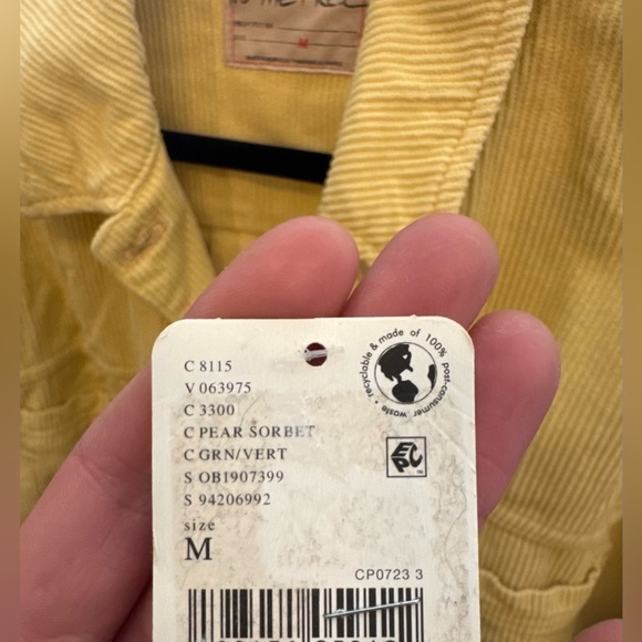 NWT Free People We The Free Opal Swing Cord Jacket - pear sorbet yellow - medium - Picture 11 of 11